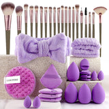 Darrahopens Health & Beauty > Cosmetic Storage > Cosmetic & Toiletry Bags 40-Piece Ultimate Beauty Tool Kit for Face Cleansing and Makeup(purple)