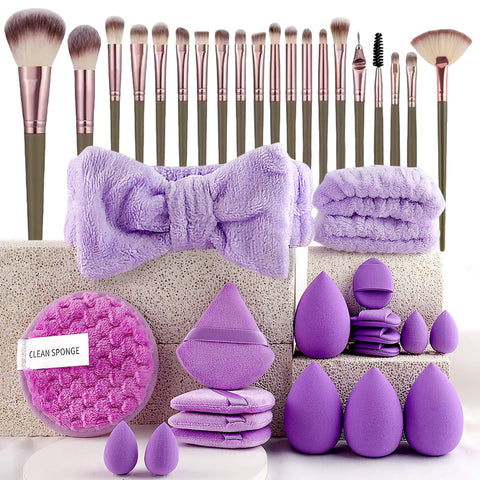 Darrahopens Health & Beauty > Cosmetic Storage > Cosmetic & Toiletry Bags 40-Piece Ultimate Beauty Tool Kit for Face Cleansing and Makeup(purple)