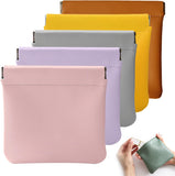 Darrahopens Health & Beauty > Cosmetic Storage > Cosmetic & Toiletry Bags 5pcs Lambskin Pocket Cosmetic Bag Makeup Pouch for Women Mini Makeup Bag Travel Storage -Waterproof Portable Squeeze Top Self-closing