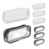 Darrahopens Health & Beauty > Cosmetic Storage > Cosmetic & Toiletry Bags 8PCS Waterproof Transparent Zipper Pencil Case Cosmetic Stationery Organizer Bag