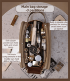 Darrahopens Health & Beauty > Cosmetic Storage > Cosmetic & Toiletry Bags Black Premium TPU Leather Dual-Zipper Cosmetic Bag with 3 Dry & Wet Separation Zone - Large Capacity Travel Toiletries Organizer