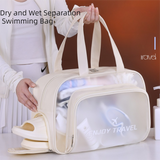 Darrahopens Health & Beauty > Cosmetic Storage > Cosmetic & Toiletry Bags Black Waterproof Wet Dry Separation Travel Bag - Gym, Beach, Swim, Sports Tote with Shoe Compartment(Filming props are not included)