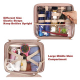 Darrahopens Health & Beauty > Cosmetic Storage > Cosmetic & Toiletry Bags Blue Portable Large Hanging Womens' Luxury PU Leather Cosmetic Bag -  Waterproof Travel Toiletry Organizer , Easy Visibility & Durable