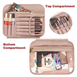 Darrahopens Health & Beauty > Cosmetic Storage > Cosmetic & Toiletry Bags Blue Portable Large Hanging Womens' Luxury PU Leather Cosmetic Bag -  Waterproof Travel Toiletry Organizer , Easy Visibility & Durable