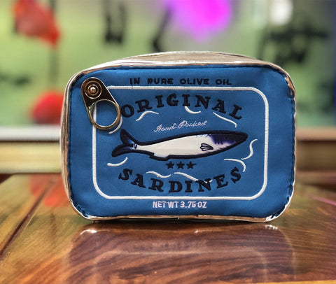 Darrahopens Health & Beauty > Cosmetic Storage > Cosmetic & Toiletry Bags Blue Quirky Sardine Tin Novelty Clutch - Fun PU Leather Makeup & Accessory Pouch