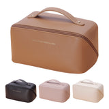 Darrahopens Health & Beauty > Cosmetic Storage > Cosmetic & Toiletry Bags Brown Elegant PU Leather Makeup Bag & Toiletry Organizer with Detachable Mesh Pouch - Large Capacity Travel Cosmetic Case