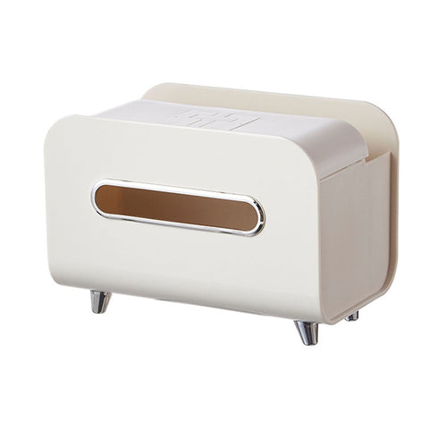 Darrahopens Health & Beauty > Cosmetic Storage > Cosmetic & Toiletry Bags Desktop Tissue Box Multifunction Tissue Storage Dispenser with Phone Holder Remote Control Organizer Cream White In Australia - Darrahopens