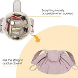 Darrahopens Health & Beauty > Cosmetic Storage > Cosmetic & Toiletry Bags Foldable Drawstring Makeup Bag - Multifunctional Portable Travel Storage Bag for Cosmetics, Toiletry Bags & Accessories, Compact Durable Fabric Bag for Living Room, Shower Table & Travel（Pink）