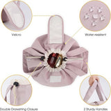 Darrahopens Health & Beauty > Cosmetic Storage > Cosmetic & Toiletry Bags Foldable Drawstring Makeup Bag - Multifunctional Portable Travel Storage Bag for Cosmetics, Toiletry Bags & Accessories, Compact Durable Fabric Bag for Living Room, Shower Table & Travel（Pink）