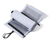 Darrahopens Health & Beauty > Cosmetic Storage > Cosmetic & Toiletry Bags Foldable Toiletry Bag with Hanging Hook - Waterproof Travel Wash Bag - with Multiple Compartments & Mesh - Compact Makeup and Toiletry Bag for Vacation, Sports and Camping - White