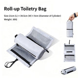 Darrahopens Health & Beauty > Cosmetic Storage > Cosmetic & Toiletry Bags Foldable Toiletry Bag with Hanging Hook - Waterproof Travel Wash Bag - with Multiple Compartments & Mesh - Compact Makeup and Toiletry Bag for Vacation, Sports and Camping - White