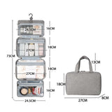 Darrahopens Health & Beauty > Cosmetic Storage > Cosmetic & Toiletry Bags Gray Waterproof 4-Fold Hanging Toiletry Bag with Wet/Dry Separation for Australian Travel & Cosmetics