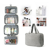Darrahopens Health & Beauty > Cosmetic Storage > Cosmetic & Toiletry Bags Gray Waterproof 4-Fold Hanging Toiletry Bag with Wet/Dry Separation for Australian Travel & Cosmetics