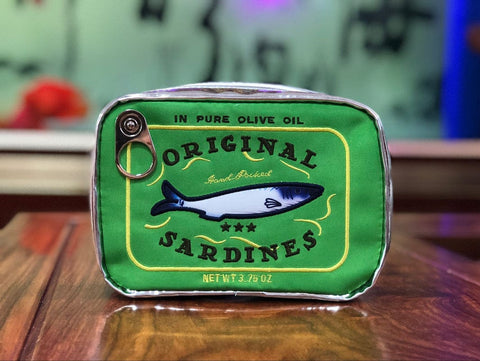 Darrahopens Health & Beauty > Cosmetic Storage > Cosmetic & Toiletry Bags Green Quirky Sardine Tin Novelty Clutch - Fun PU Leather Makeup & Accessory Pouch