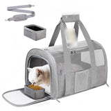 Darrahopens Health & Beauty > Cosmetic Storage > Cosmetic & Toiletry Bags Grey Large Cat & Small Dog Carrier - Soft-Sided, Foldable & Breathable Pet Travel Bag (43x30x28 cm)