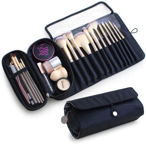 Darrahopens Health & Beauty > Cosmetic Storage > Cosmetic & Toiletry Bags Makeup Bag - Professional Foldable Travel Brush Bag - For Makeup Brushes - Black