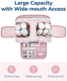 Darrahopens Health & Beauty > Cosmetic Storage > Cosmetic & Toiletry Bags Multi-Zip Makeup Bag - Toiletry Bag - Spacious Storage, Organized Layered Design with Carry Handle - Ideal for Travel & Daily Use（Pink）