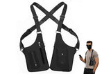 Darrahopens Health & Beauty > Cosmetic Storage > Cosmetic & Toiletry Bags Outdoor Double Shoulder Armpit Bag with Multiple Pockets - Black