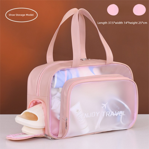 Darrahopens Health & Beauty > Cosmetic Storage > Cosmetic & Toiletry Bags Pink Waterproof Wet Dry Separation Travel Bag - Gym, Beach, Swim, Sports Tote with Shoe Compartment(Filming props are not included)