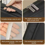 Darrahopens Health & Beauty > Cosmetic Storage > Cosmetic & Toiletry Bags Portable Multi-Functional Toiletry Bag, Stand-Up Large-Capacity Storage Bag for Makeup Brushes, Cosmetics, and Toiletries, Jinbu Multi-Compartment Storage Bag - Black