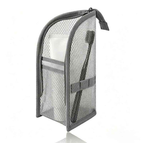 Darrahopens Health & Beauty > Cosmetic Storage > Cosmetic & Toiletry Bags Stand-Up Breathable Mesh Toiletry Organizer, Multifunctional Waterproof Travel Cosmetic Bag, Travel Cosmetic Bag - Gray