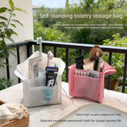 Darrahopens Health & Beauty > Cosmetic Storage > Cosmetic & Toiletry Bags Stand-Up Breathable Mesh Toiletry Organizer, Multifunctional Waterproof Travel Cosmetic Bag, Travel Cosmetic Bag - White