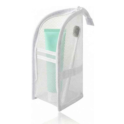 Darrahopens Health & Beauty > Cosmetic Storage > Cosmetic & Toiletry Bags Stand-Up Breathable Mesh Toiletry Organizer, Multifunctional Waterproof Travel Cosmetic Bag, Travel Cosmetic Bag - White