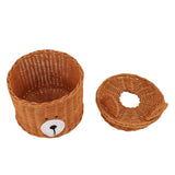 Darrahopens Health & Beauty > Cosmetic Storage > Cosmetic & Toiletry Bags Tissue Box Cover Rattan Cute Bear Brown with Lid Easy Access Round Easy Maintenance Versatile Holder Dispenser for Photo Props In Australia - Darrahopens