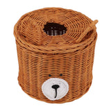 Darrahopens Health & Beauty > Cosmetic Storage > Cosmetic & Toiletry Bags Tissue Box Cover Rattan Cute Bear Brown with Lid Easy Access Round Easy Maintenance Versatile Holder Dispenser for Photo Props In Australia - Darrahopens