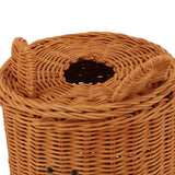 Darrahopens Health & Beauty > Cosmetic Storage > Cosmetic & Toiletry Bags Tissue Box Cover Rattan Cute Bear Brown with Lid Easy Access Round Easy Maintenance Versatile Holder Dispenser for Photo Props In Australia - Darrahopens