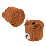 Darrahopens Health & Beauty > Cosmetic Storage > Cosmetic & Toiletry Bags Tissue Box Cover Rattan Cute Bear Brown with Lid Easy Access Round Easy Maintenance Versatile Holder Dispenser for Photo Props In Australia - Darrahopens