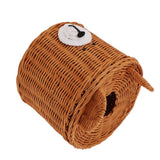 Darrahopens Health & Beauty > Cosmetic Storage > Cosmetic & Toiletry Bags Tissue Box Cover Rattan Cute Bear Brown with Lid Easy Access Round Easy Maintenance Versatile Holder Dispenser for Photo Props In Australia - Darrahopens