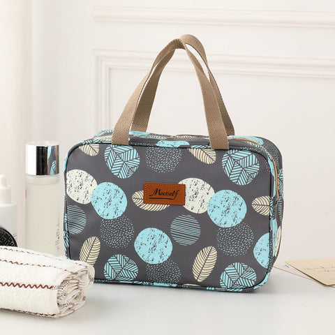 Darrahopens Health & Beauty > Cosmetic Storage > Cosmetic & Toiletry Bags Versatile Portable Handled Bag - Durable Waterproof Fabric, Ideal for Toiletries, Lunch & Travel(Leaves)