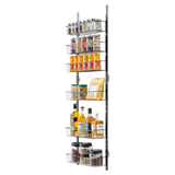 Darrahopens Health & Beauty > Cosmetic Storage > Cosmetic & Toiletry Bags VEVOR Over the Door Pantry Organizer, 6-Tier Pantry Organization and Storage, Heavy-Duty Steel Hanging Spice Rack, Adjustable Wall Seasoning Shelves, for Home Kitchen Laundry Room Bathroom, Black