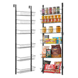 Darrahopens Health & Beauty > Cosmetic Storage > Cosmetic & Toiletry Bags VEVOR Over the Door Pantry Organizer, 6-Tier Pantry Organization and Storage, Heavy-Duty Steel Hanging Spice Rack, Adjustable Wall Seasoning Shelves, for Home Kitchen Laundry Room Bathroom, Black