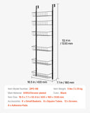 Darrahopens Health & Beauty > Cosmetic Storage > Cosmetic & Toiletry Bags VEVOR Over the Door Pantry Organizer, 6-Tier Pantry Organization and Storage, Heavy-Duty Steel Hanging Spice Rack, Adjustable Wall Seasoning Shelves, for Home Kitchen Laundry Room Bathroom, Black