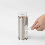 Darrahopens Health & Beauty > Cosmetic Storage > Makeup Organisation & Storage 2 in 1 Round Cosmetic Cotton Pad Holder, Stainless Steel Cotton Swabs Make up Pads Dispenser Organizer Box Holder with acrylic Lids for Bathroom Vanity Storage