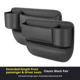 Darrahopens Health & Beauty > Cosmetic Storage > Makeup Organisation & Storage 2-Pack Car Seat Gap Filler Organizer with Cup Holder - Premium Leather - Universal Fit - Keeps Cans/Phone/Keys/Wallets Organized(Black)