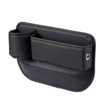 Darrahopens Health & Beauty > Cosmetic Storage > Makeup Organisation & Storage 2-Pack Car Seat Gap Filler Organizer with Cup Holder - Premium Leather - Universal Fit - Keeps Cans/Phone/Keys/Wallets Organized(Black)