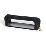 Darrahopens Health & Beauty > Cosmetic Storage > Makeup Organisation & Storage 2-Pcs Black Transparent Makeup Brush Case – Portable Zippered Cosmetic Pouch with Clear Window for Travel and Daily Use in Australia