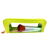 Darrahopens Health & Beauty > Cosmetic Storage > Makeup Organisation & Storage 2-Pcs Green Transparent Makeup Brush Case – Portable Zippered Cosmetic Pouch with Clear Window for Travel and Daily Use in Australia