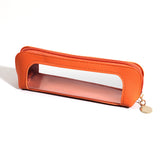 Darrahopens Health & Beauty > Cosmetic Storage > Makeup Organisation & Storage 2-Pcs Orange Transparent Makeup Brush Case – Portable Zippered Cosmetic Pouch with Clear Window for Travel and Daily Use in Australia