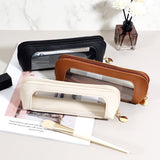 Darrahopens Health & Beauty > Cosmetic Storage > Makeup Organisation & Storage 2-Pcs White Transparent Makeup Brush Case – Portable Zippered Cosmetic Pouch with Clear Window for Travel and Daily Use in Australia