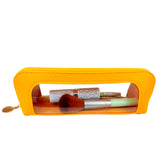 Darrahopens Health & Beauty > Cosmetic Storage > Makeup Organisation & Storage 2-Pcs Yellow Transparent Makeup Brush Case – Portable Zippered Cosmetic Pouch with Clear Window for Travel and Daily Use in Australia