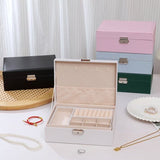 Darrahopens Health & Beauty > Cosmetic Storage > Makeup Organisation & Storage 2-Tier Jewelry Box - With Removable Drawer & Lock - Large Storage Capacity For All Jewelry - Pink