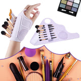 Darrahopens Health & Beauty > Cosmetic Storage > Makeup Organisation & Storage 2pc Multi-Functional Silicone Makeup Artist Wristband - Wearable Palette, Brush Holder & Cleaner(Purple)