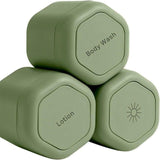 Darrahopens Health & Beauty > Cosmetic Storage > Makeup Organisation & Storage 3-Piece Green Magnetic Travel Capsules - Leak-Proof & TSA-Friendly Cosmetic and Skin Care Containers