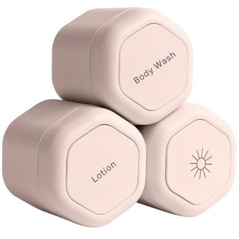 Darrahopens Health & Beauty > Cosmetic Storage > Makeup Organisation & Storage 3-Piece Pink Magnetic Travel Capsules - Leak-Proof & TSA-Friendly Cosmetic and Skin Care Containers