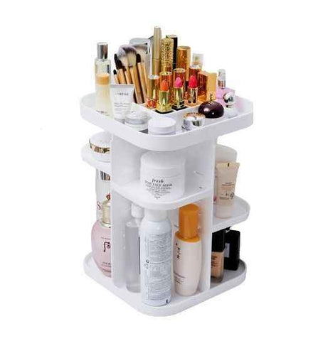 Darrahopens Health & Beauty > Cosmetic Storage > Makeup Organisation & Storage 360 Rotating Makeup Organizer, Large Capacity Cosmetic Storage for Bedroom and Bathroom, White