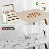 Darrahopens Health & Beauty > Cosmetic Storage > Makeup Organisation & Storage 4 Layer Jewelry Box PU Leather Jewellery Organizer Multi-functional Storage Case with Clear Glass Lid and 3 Drawers for Necklaces Rings Earrings Watches